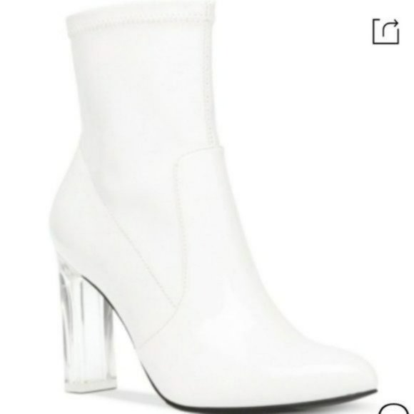 Wild Pair Shoes - Wild Pair Baylee Sock Booties -White